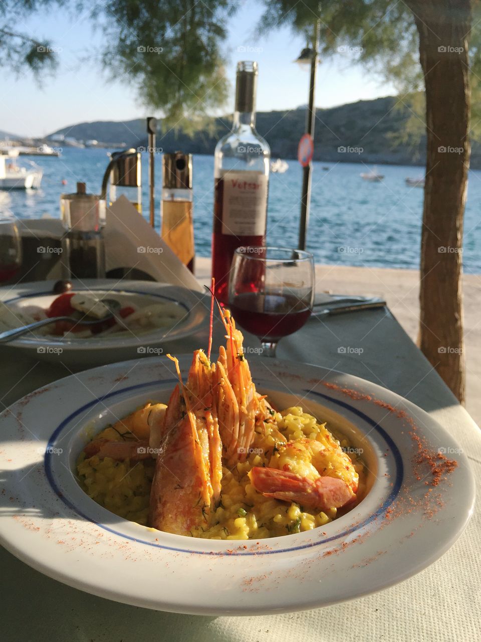 Dining overlooking the sea