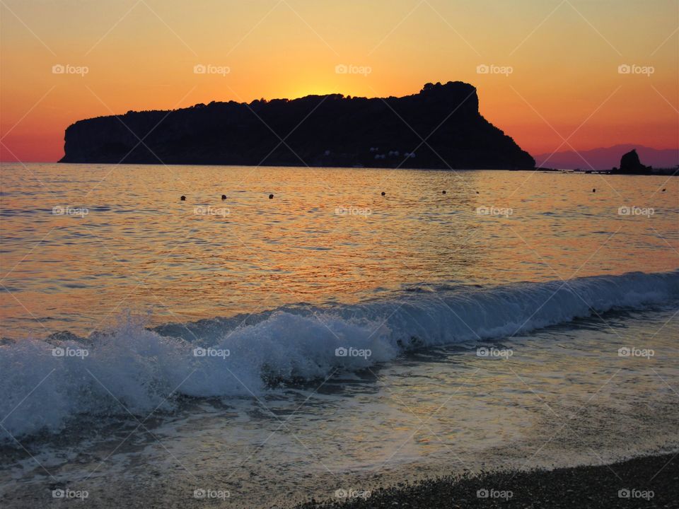 Sunset over Praia (Italy)