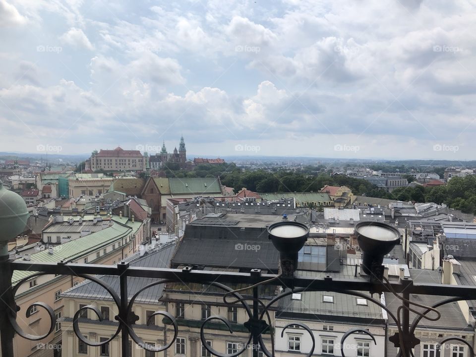 Wonderful City. Kraków Poland old town. View from clock tower.
