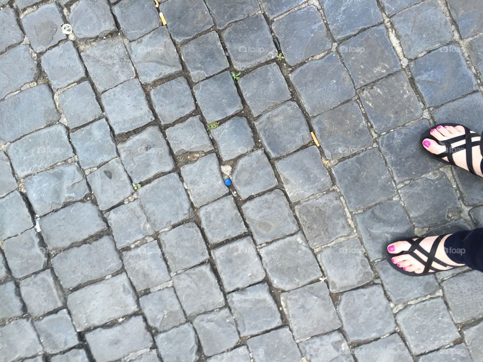 Toes in Rome.