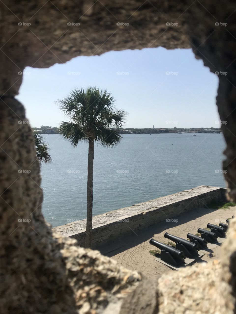 Inside the Castillo de San Marcos fort in Saint Augustine Florida 