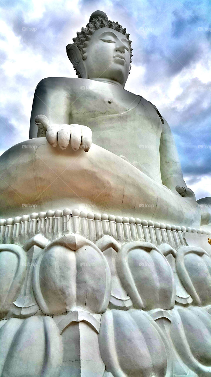 Big white Buddha in Chaingmai north of Thailand