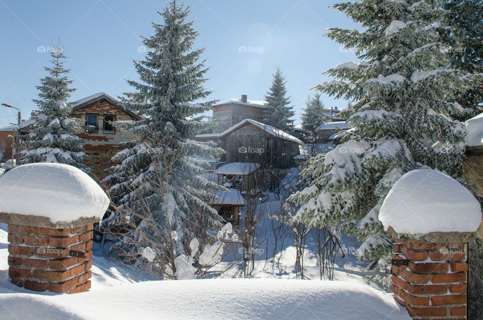 Winter landscape, Ravnogor Village, Bulgaria