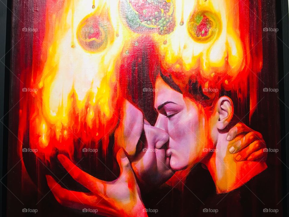 Огонь и страсть, краски любви, энергия жизни - это всё представлено в картине современного художника 