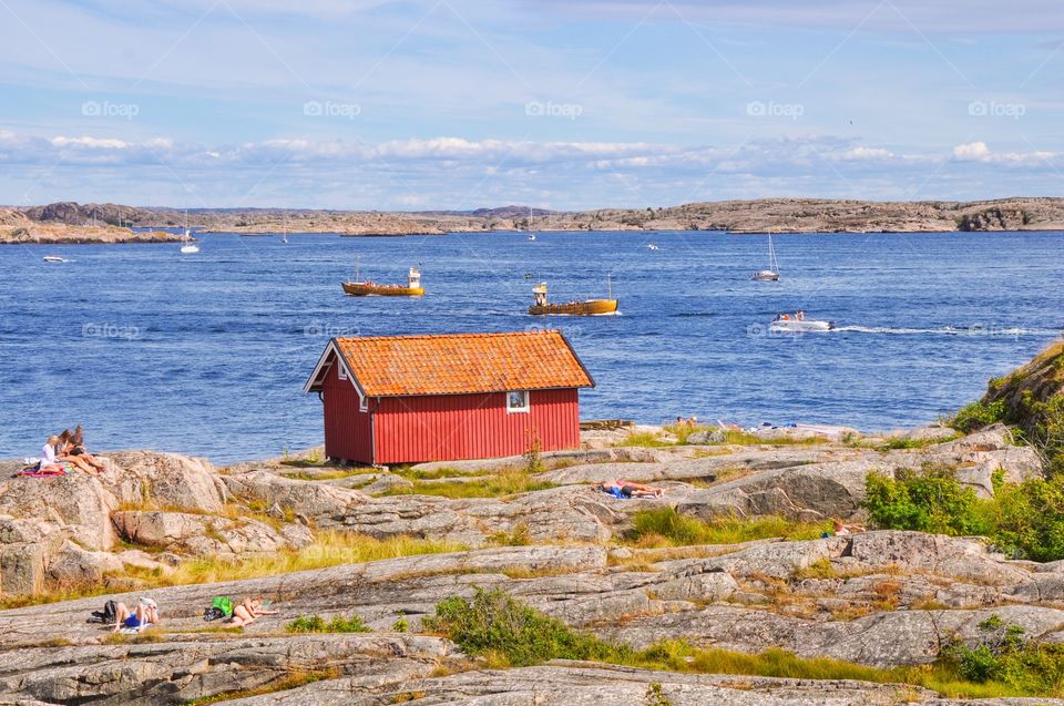 Fishing hut at the coast in Smogen