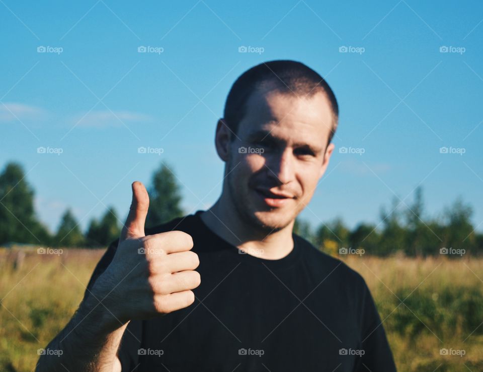 Man portrait in outdoors