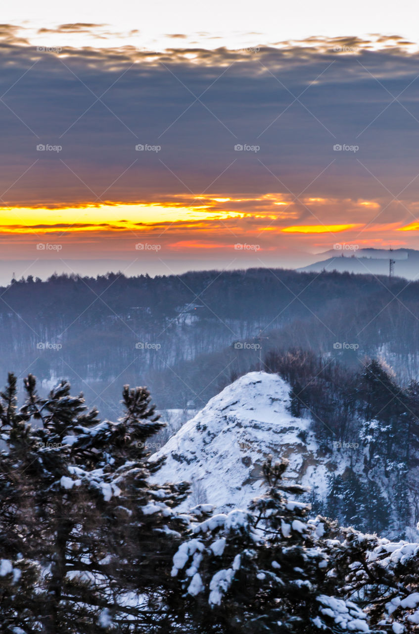 Nature landscape during sunset