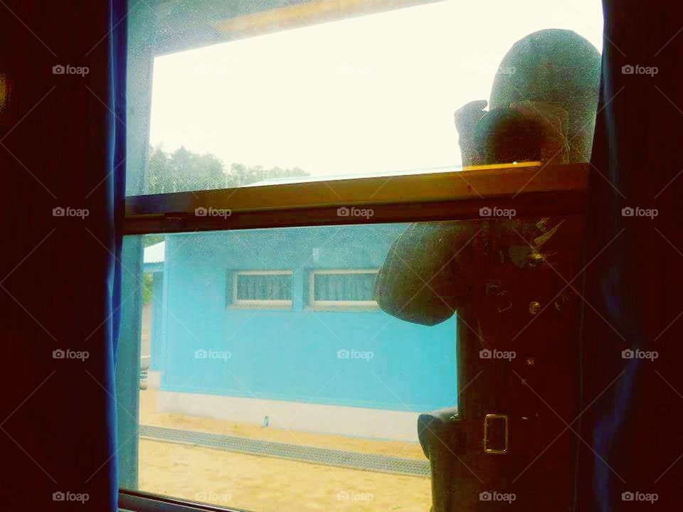 At the North and South Korean Border - Being Photographed by North Korean Soldiers