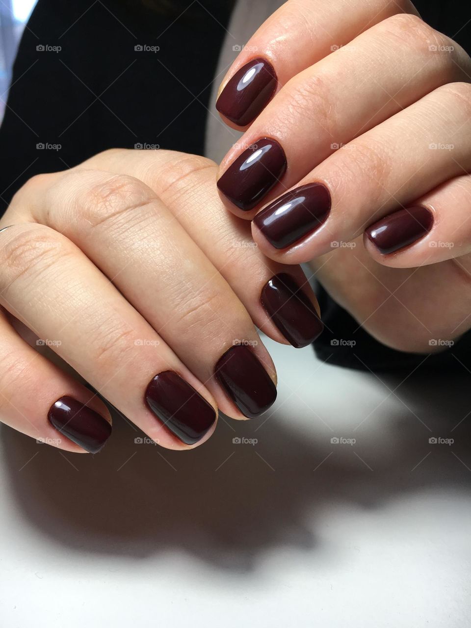 Painted nails, gel polish on nails, women's beautiful and neat manicure