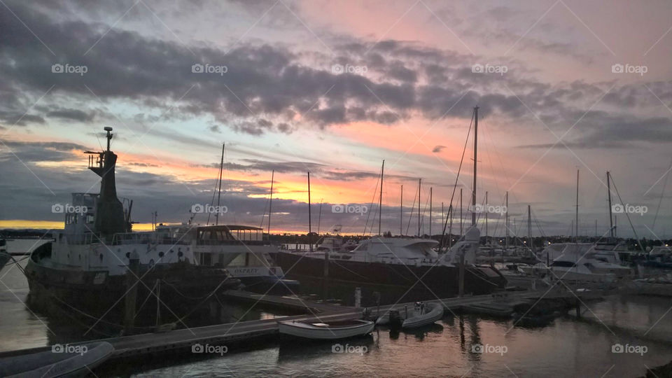 Bayswater Marina at Sunset. Auckland, NZ. February 2015