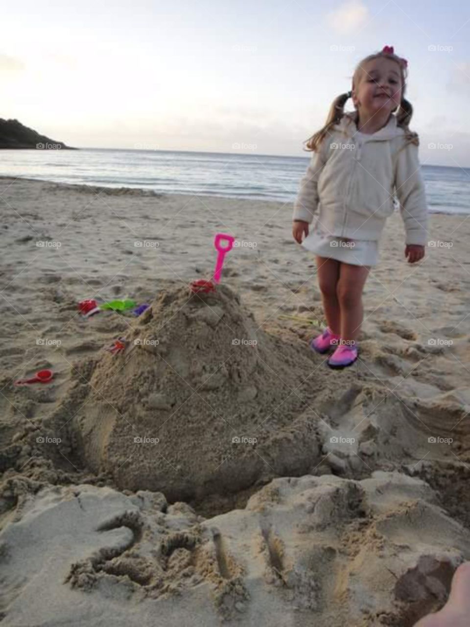 building castles on the beach. Cornwall