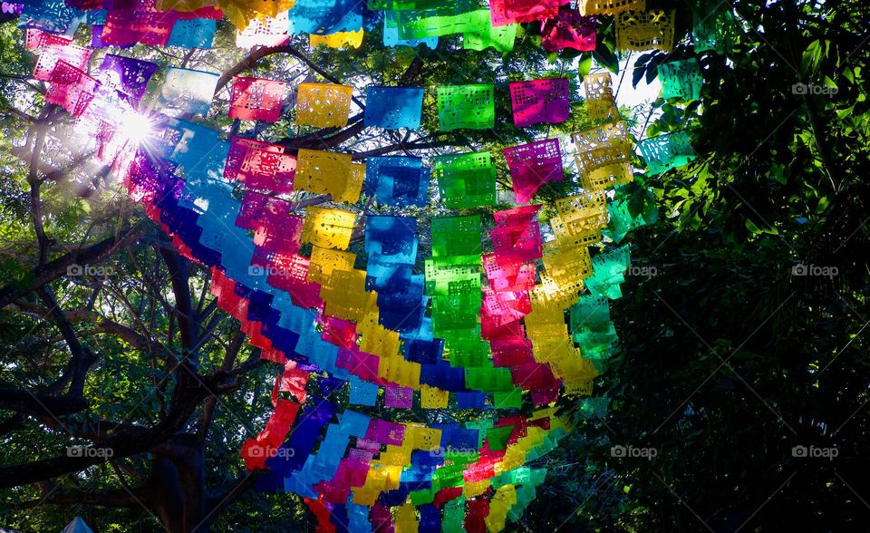 Tibetan prayer flags.