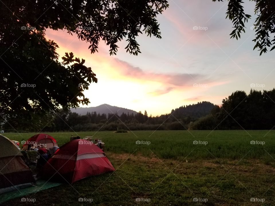 camping sunsets