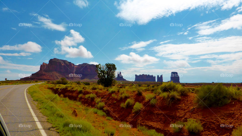Beside the road to the Monument valley in navajo reserve