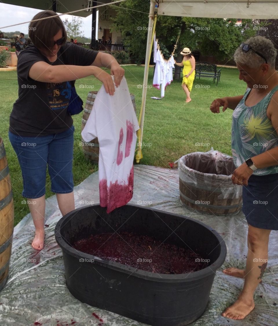 Stomping grapes 