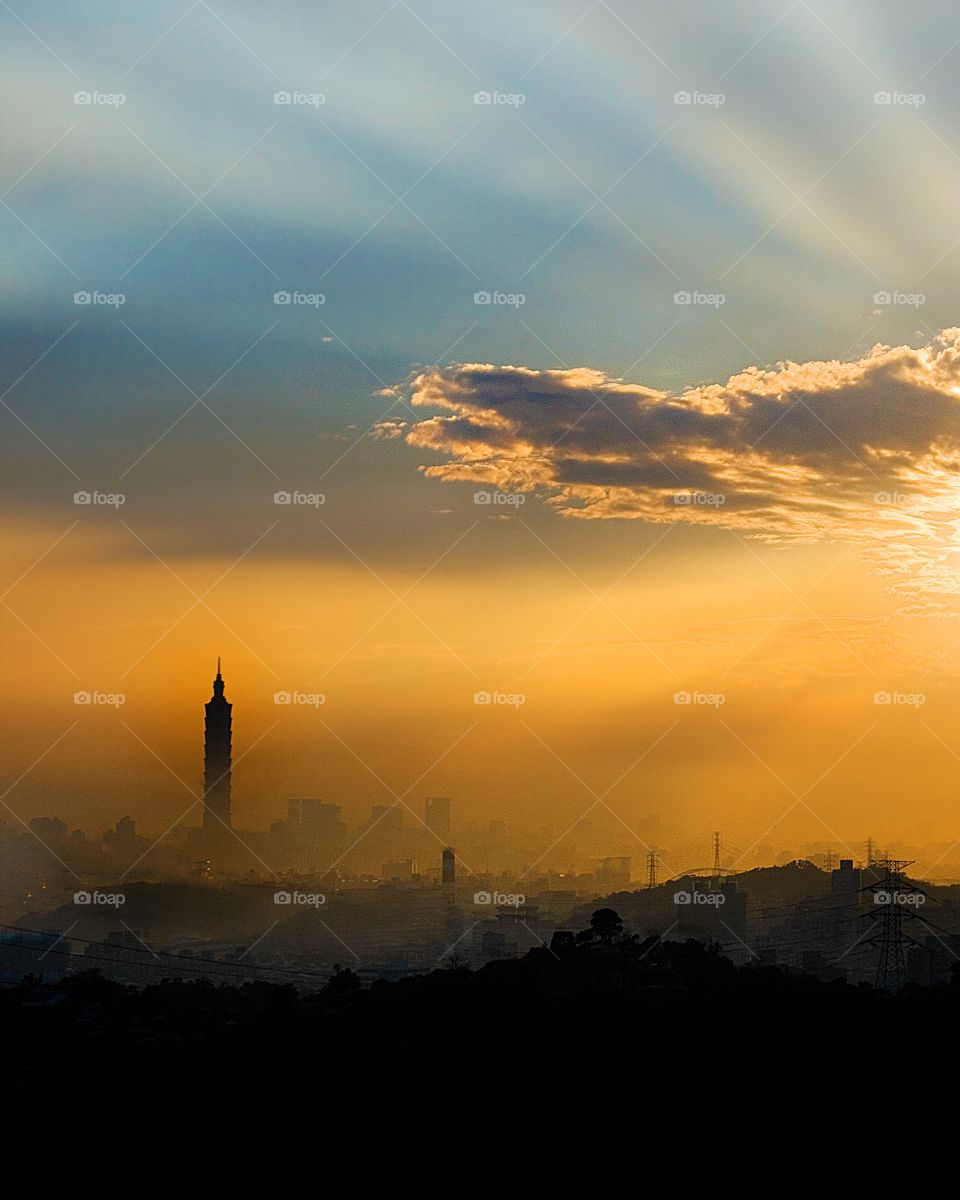 Taipei 101 sunset