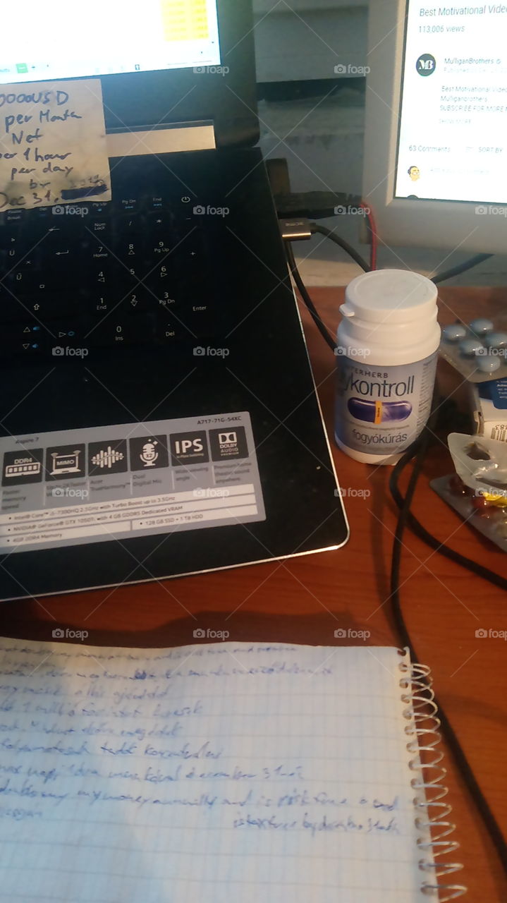 Laptop with pills