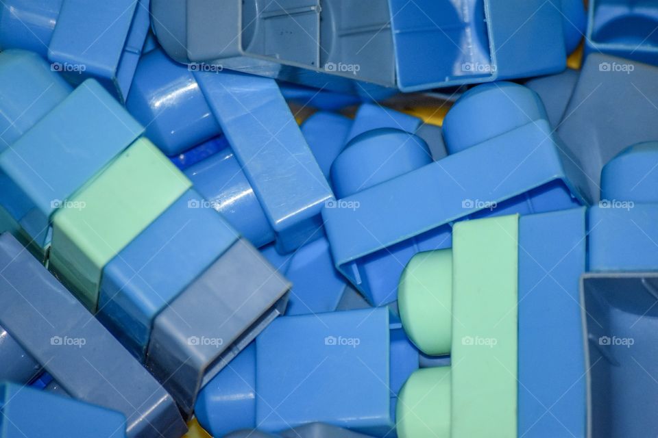 Rectangles, blue, turquoise color, blue building blocks, full frame, no person, repetition, toy, education, play, learn
