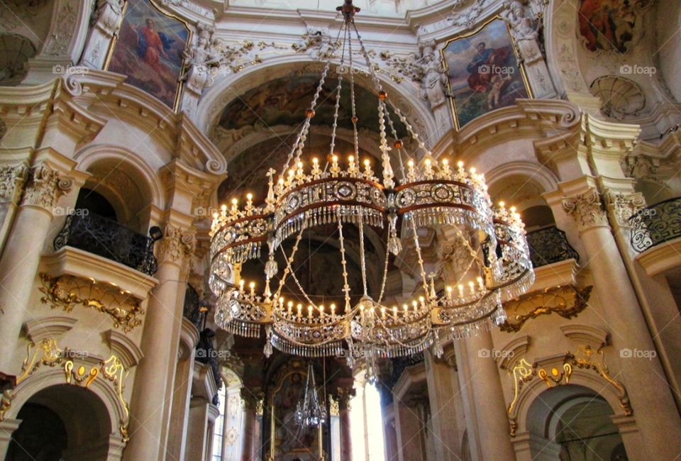Inside the cathedral in Prague 