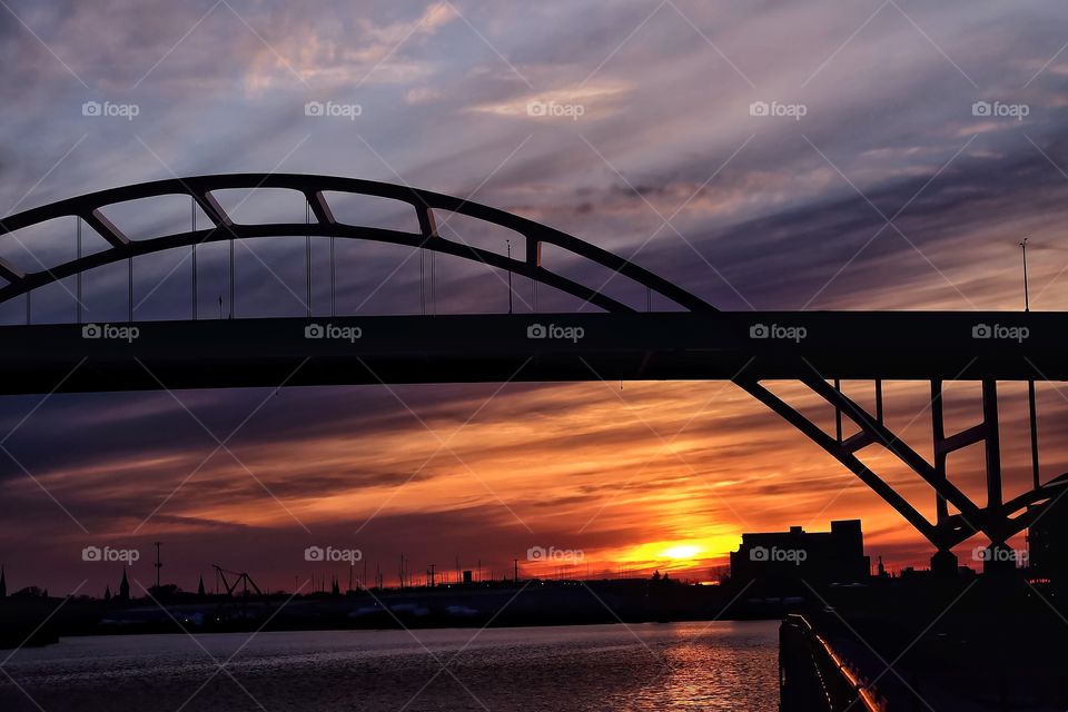Hoan bridge in Milwaukee, Wisconsin, Usa