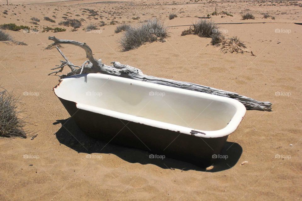 bathtub in the desert