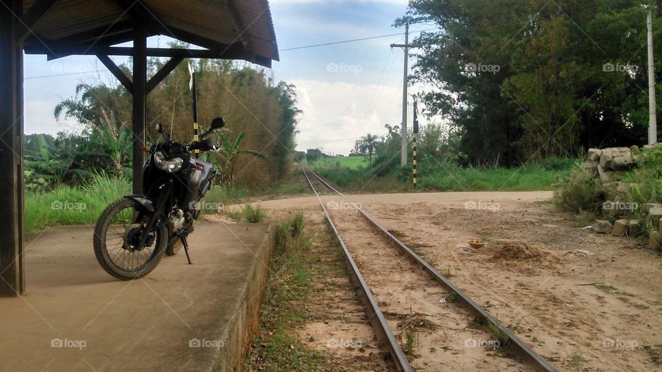 old railroad and a bike