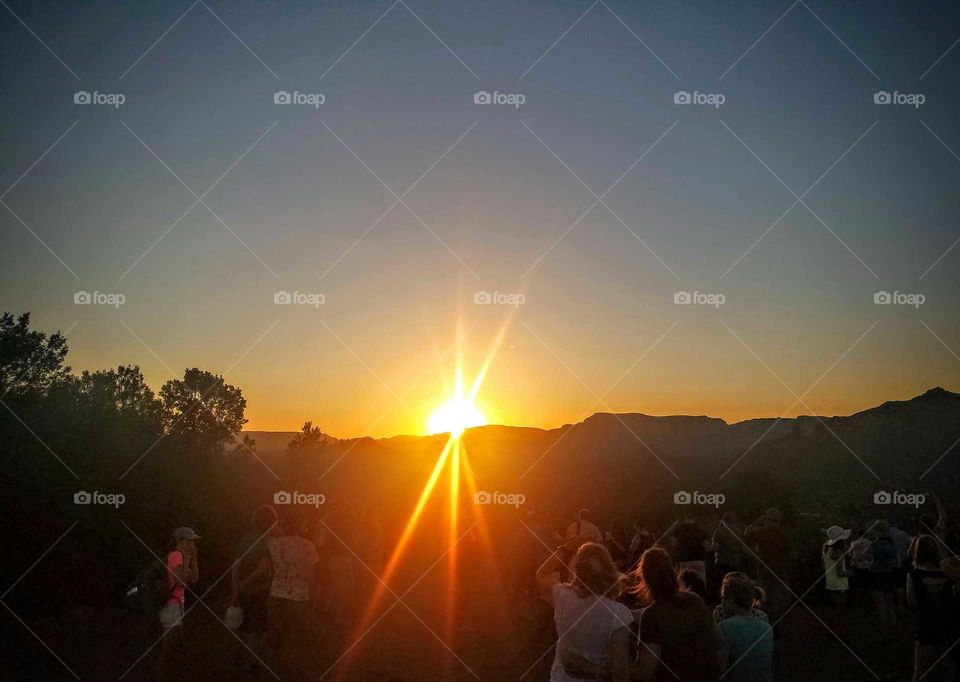 Sunset watchers in Sedona Arizona