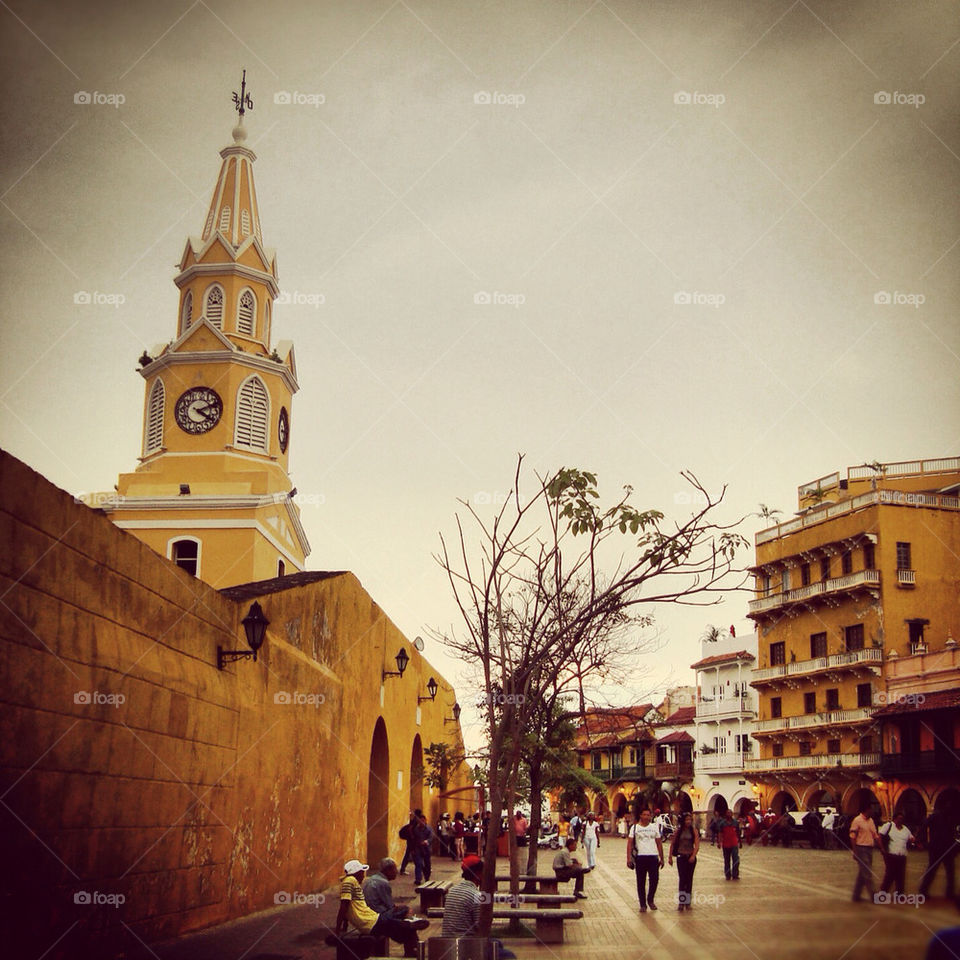 yellow old town caribbean cartagena by M-zio18