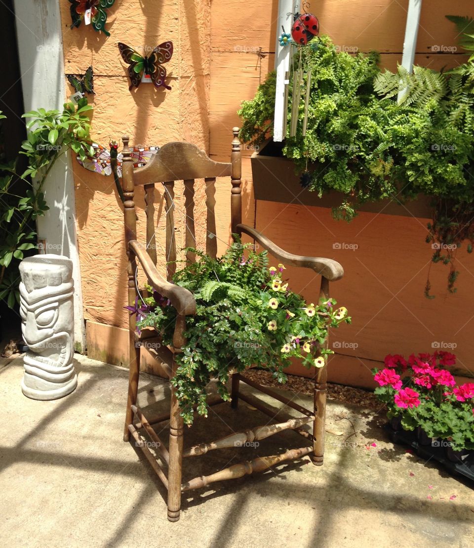 Flowerpot in chair