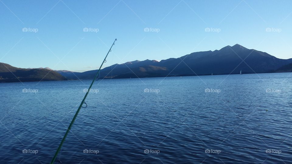 Mountain Fishing - Beautiful scenery while fishing at Dillon Reservoir.