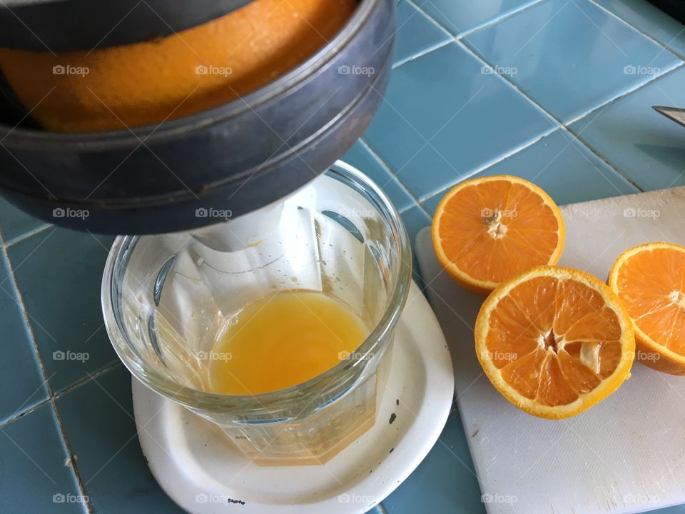 Oranges ready to be juiced