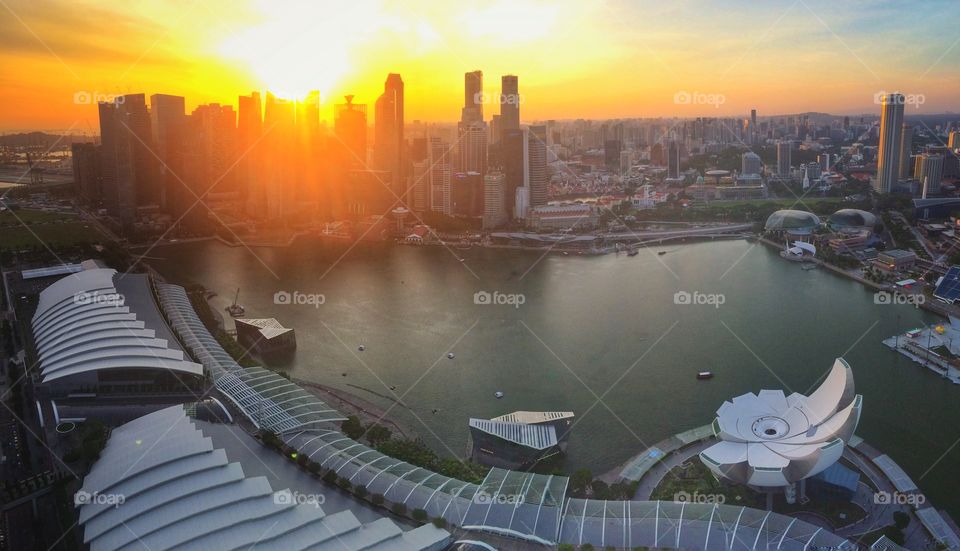 High angle view of Singapore city