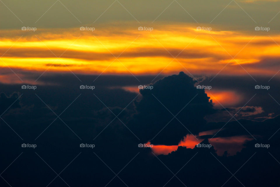 Golden clouds at sunset