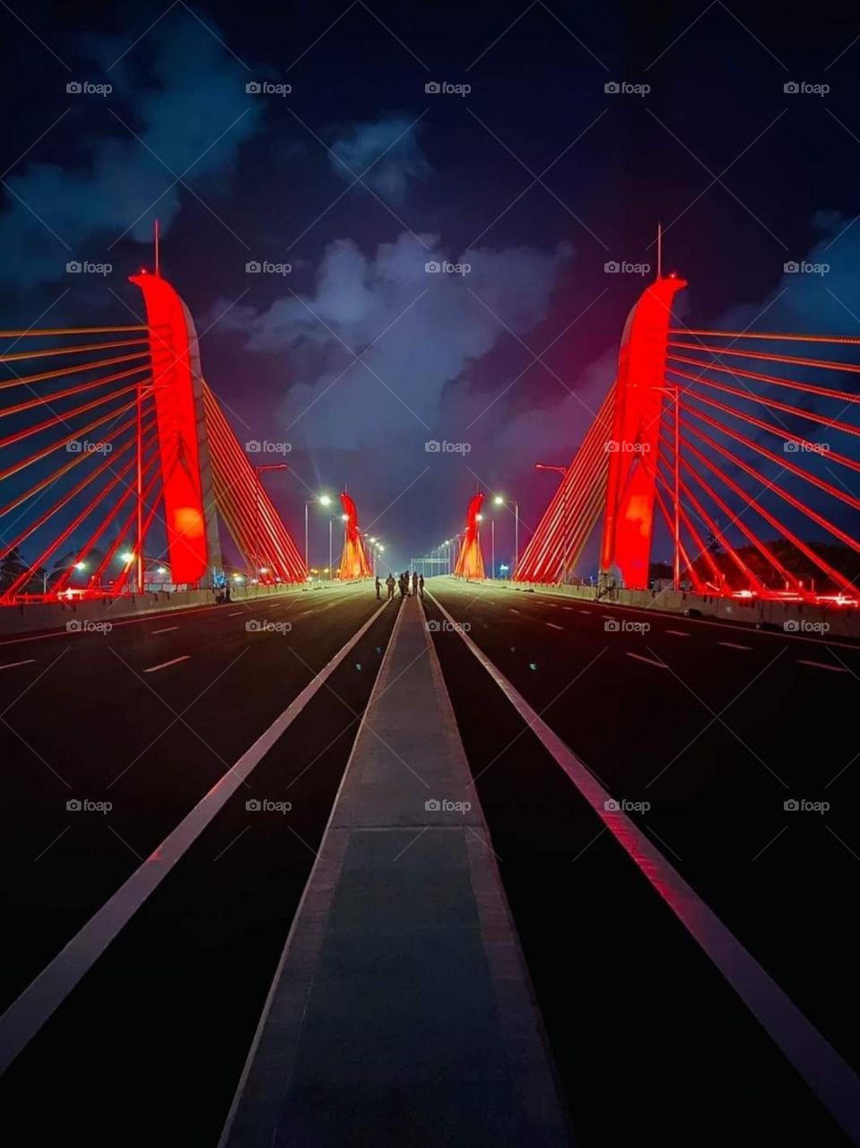 Colourful At night in a urban area