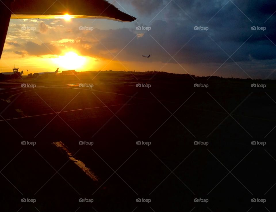 Sunset at soekarno hatta airport