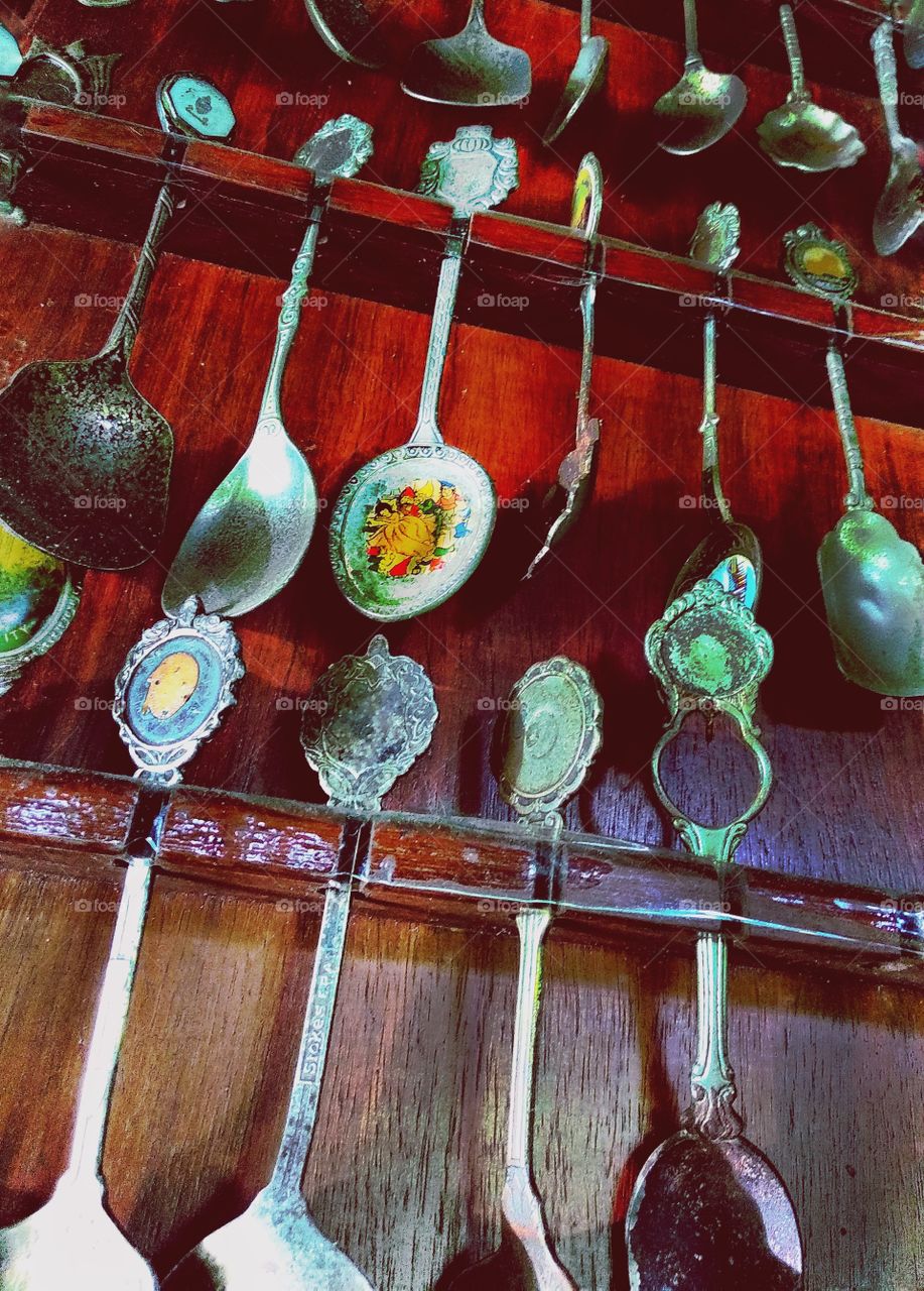 vintage collection of spoons
