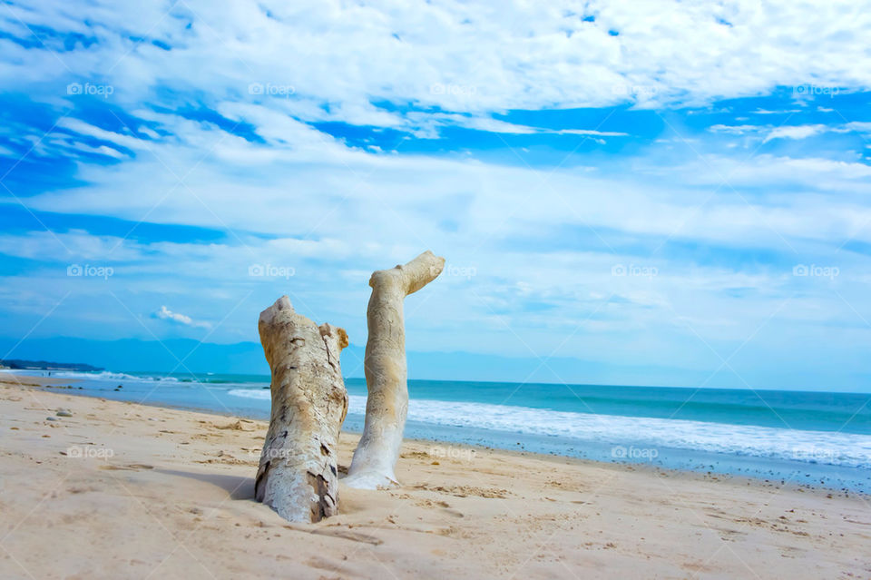 beach ocean sky background by kbuntu