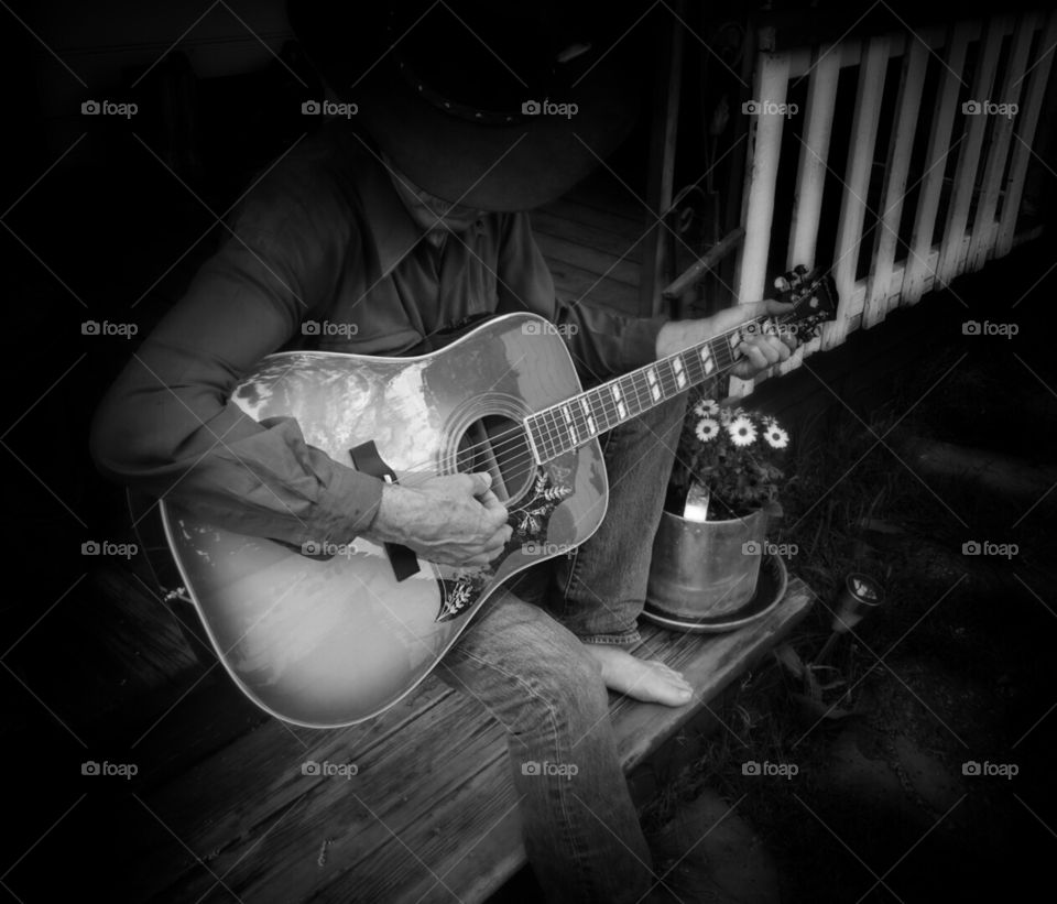 Country Pickin Guitar. family playing guitar 