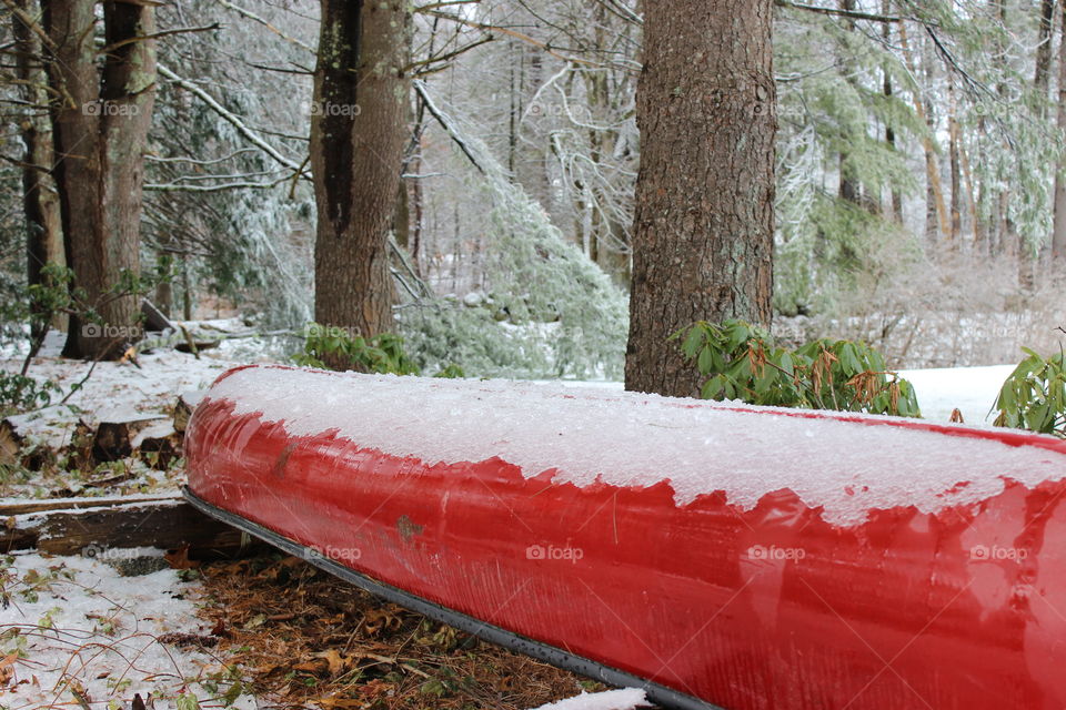 Snowy canoe