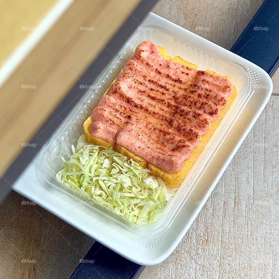 Japanese styled tamago wirh mentaiko sauce 