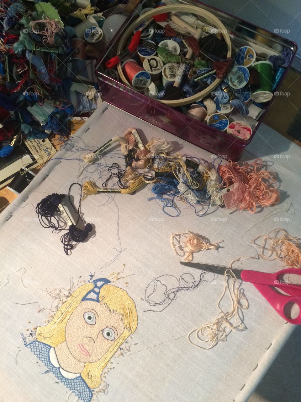 Tangled . Embroidery in progress 
