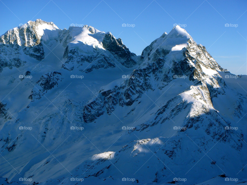 snow winter blue mountain by Bea