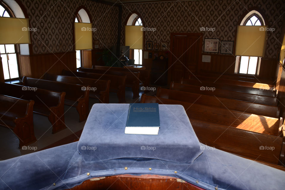 Swedish church from the 1800s pulpit view