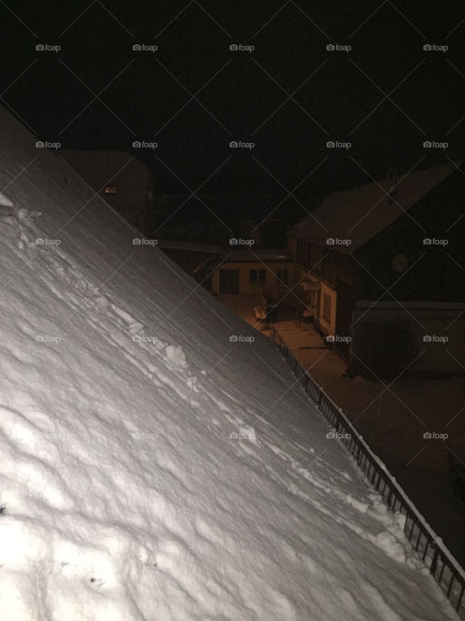 Roof snow fall.  