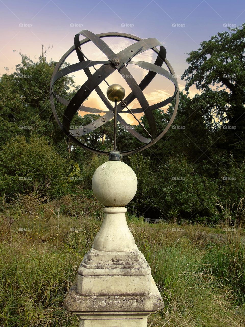 Vintage Armillary Sphere, Christchurch Park, Suffolk, UK