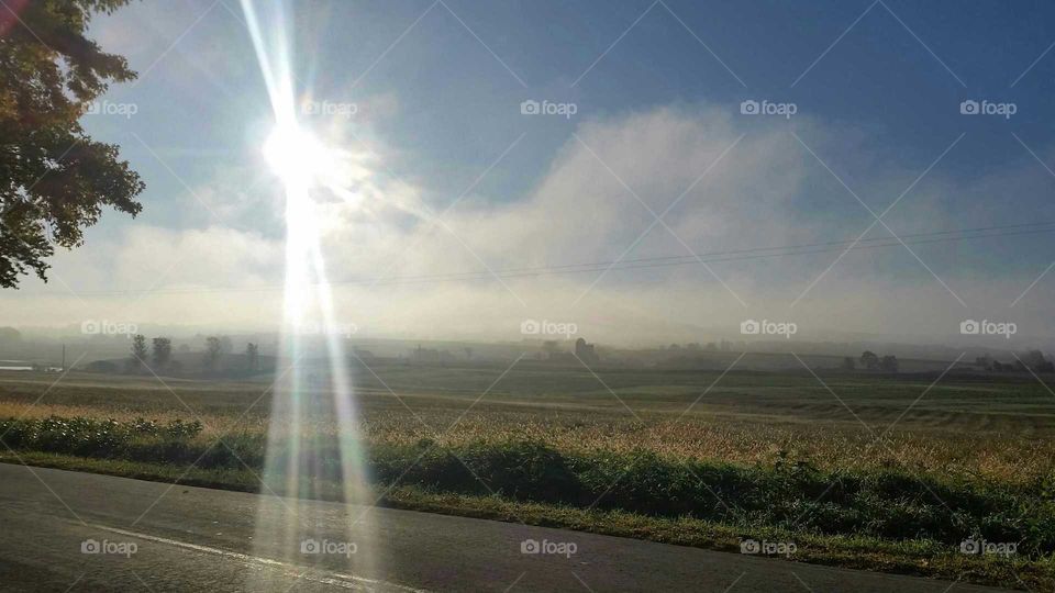 sunrise an the homestead. life starts early in the country