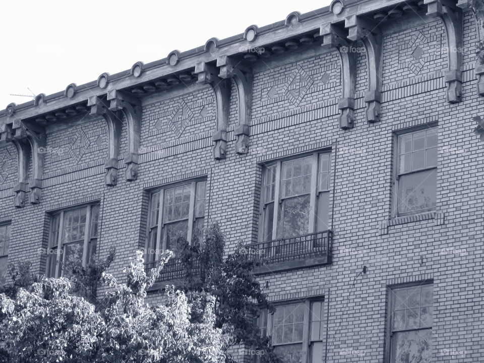 black and white architecture. in downtown Sacramento taking pictures