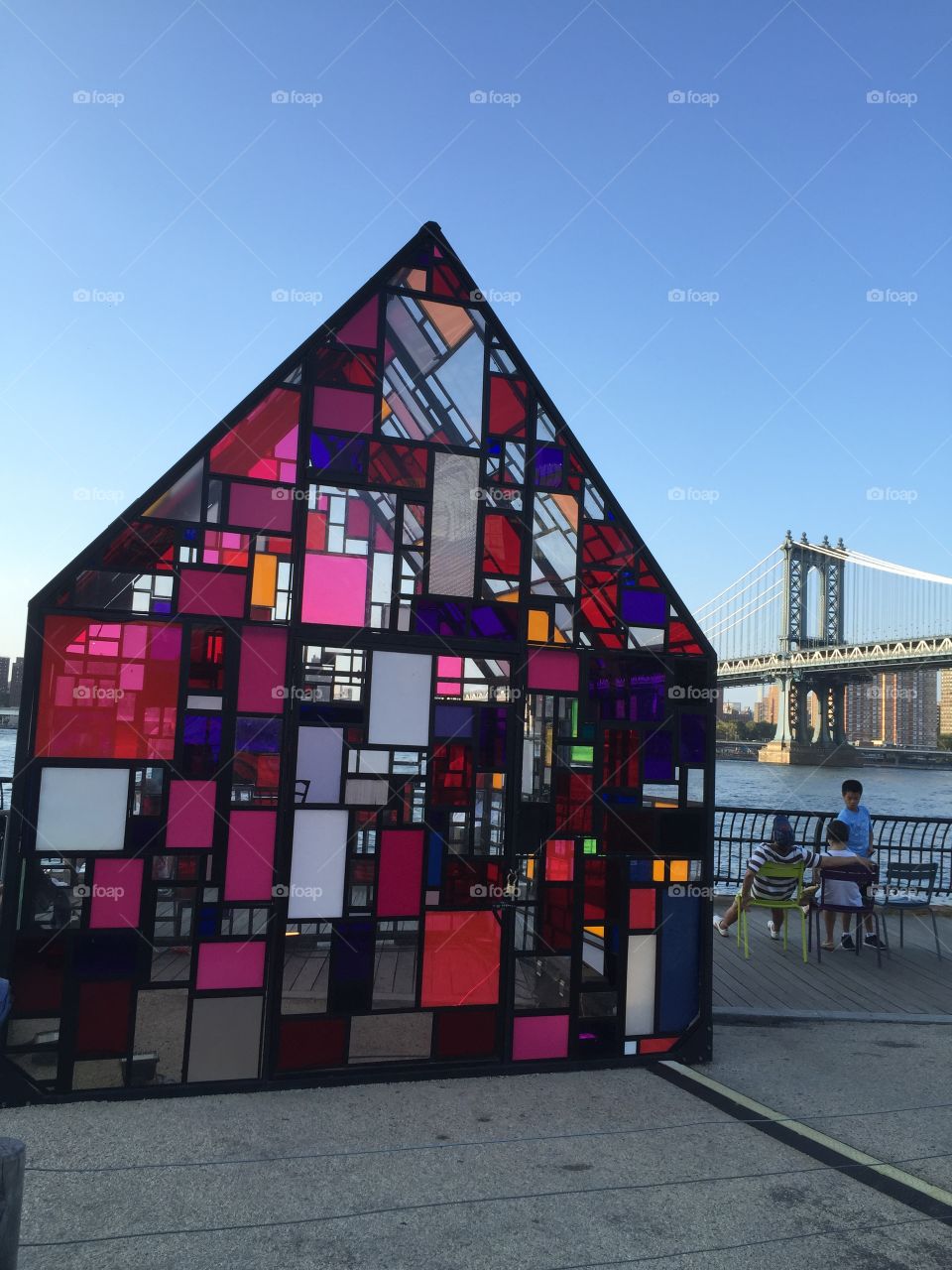 Stained Glass House. Tom Fruin's Stain Glass House @ the Brooklyn Bridge Park