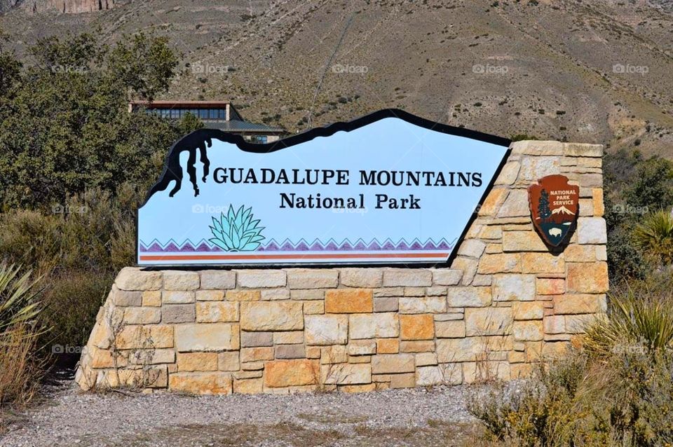 Guadalupe Mountains National Park, sign, National Park Service, Salt Flat, TX