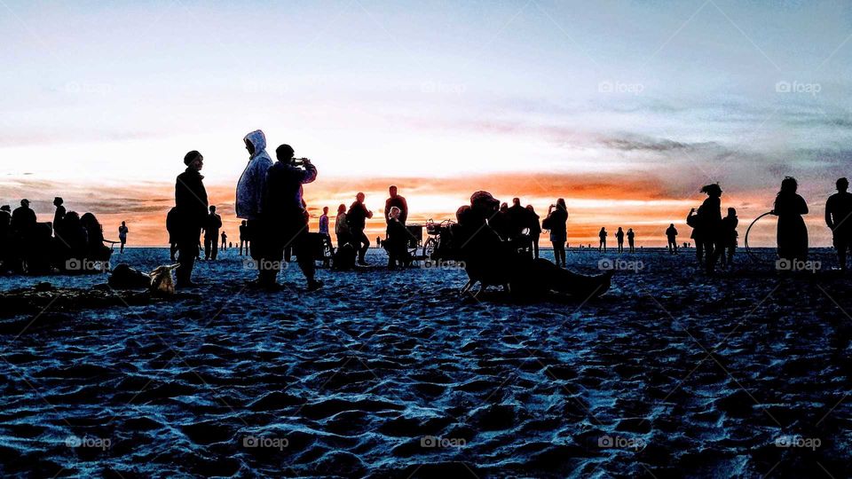 Siesta Key Florida drum circle sunset